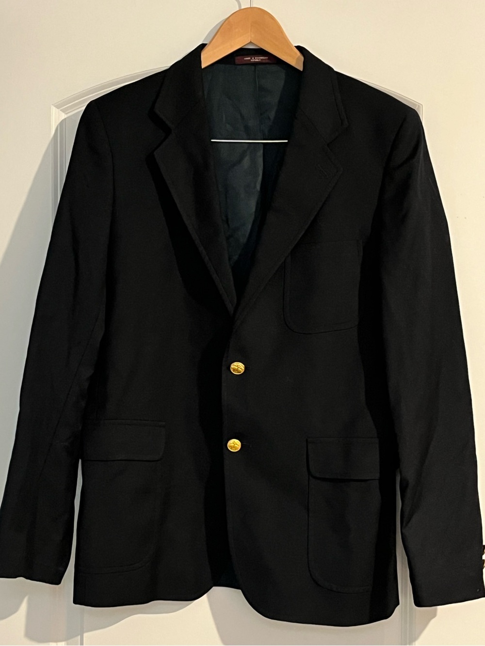 Vintage Brooks Brothers Brooksease Boys Prep Blazer Black Wool School Wedding 18